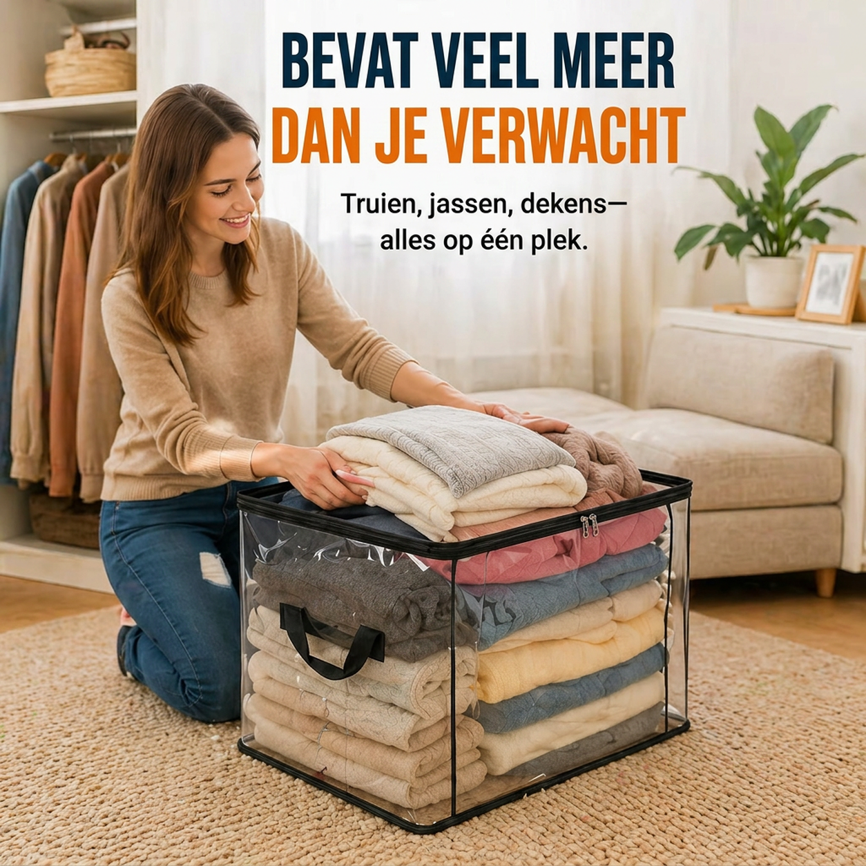 ⏰ Limited-time offer 📦 Large, thick, transparent plastic storage bag, ideal for storing clothes, moving, and storage.
