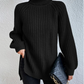 🌸Up to 40% OFF🔥Cotton Turtleneck Raglan Sleeve Split Hem Sweater