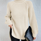 🌸Up to 40% OFF🔥Cotton Turtleneck Raglan Sleeve Split Hem Sweater