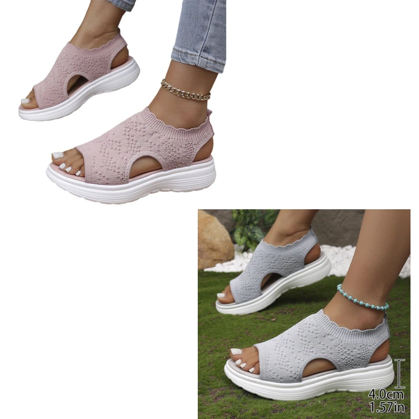 🏝️👡Women's Breathable Knit Platform Sandals🎁