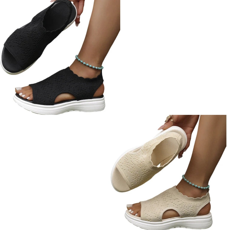 🏝️👡Women's Breathable Knit Platform Sandals🎁