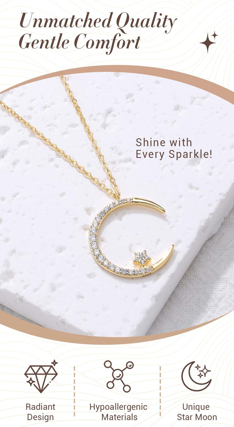 🔥Gift For Women💕Bright Night: Moon Star Necklace🌙✨