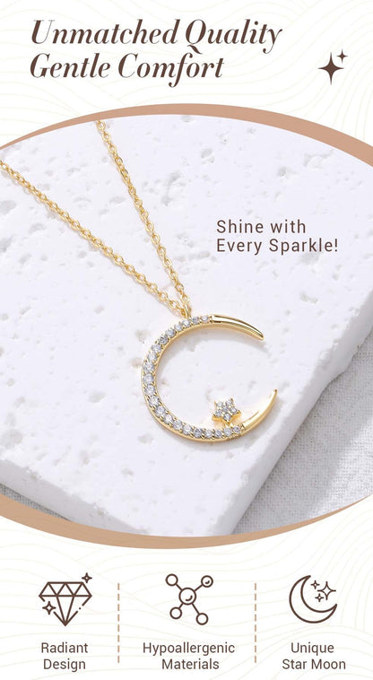 🔥Gift For Women💕Bright Night: Moon Star Necklace🌙✨