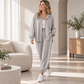 ⏰ Last Day Sale 57% Off | Women's Oversized Shirt & Side-Stripe Jogger 2-Piece Set