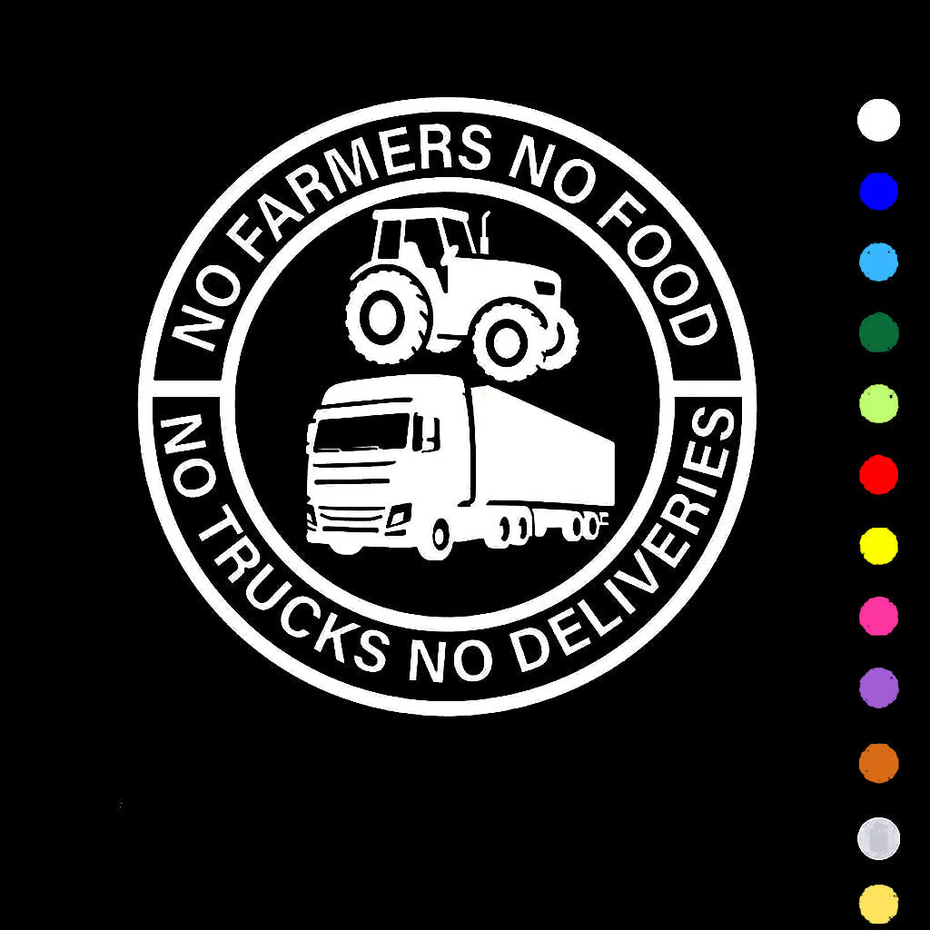 ⚡⚡ 50% OFF!!! 🚜🔥 Vehicle Decal: 🌾 No Farmers, No Food – No Trucks, No Deliveries 🚛