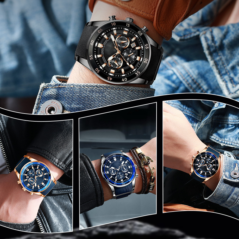 ⌚50% OFF NOW! ✨ Men's Waterproof Multifunctional Quartz Watch – Chronograph Design, Luminous Hands & Stainless Steel 🌊