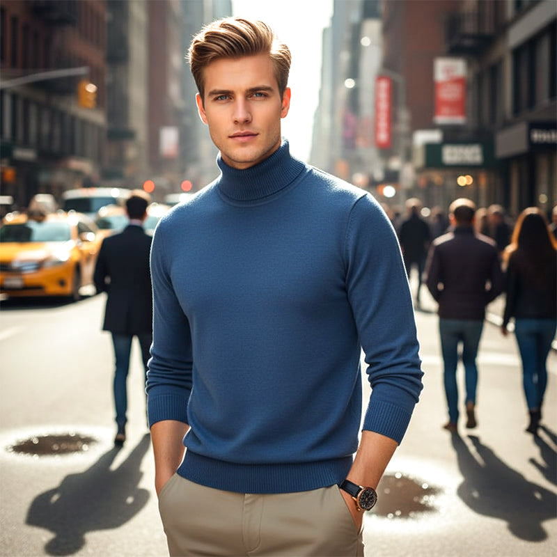 🔥HOT SALE-50% OFF ✨Men's Solid Color Premium Turtleneck Sweater