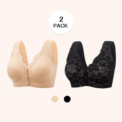 💖Buy 1 Get 1 For Free-2 Pcs💖ZERO FEEL Lace Full Coverage Front Closure Bra