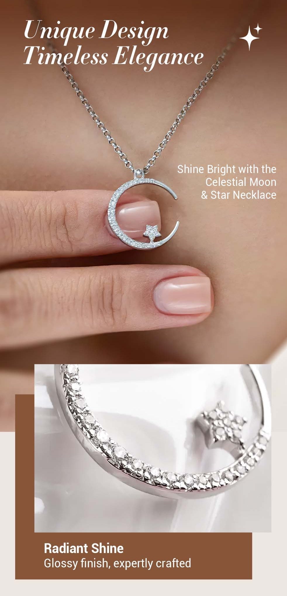 🔥Gift For Women💕Bright Night: Moon Star Necklace🌙✨