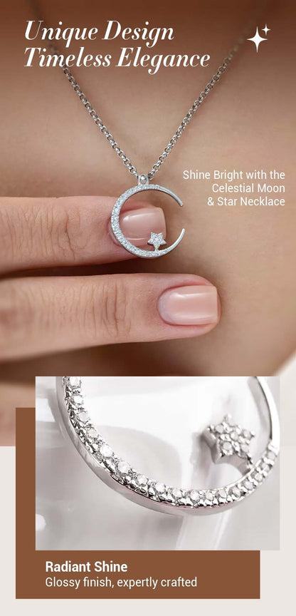 🔥Gift For Women💕Bright Night: Moon Star Necklace🌙✨
