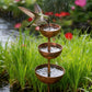 🐦LAST DAY SALE 50% OFF⚡ Rustic Metal Rain Catcher Plant Support Stake, Multi-Purpose Garden Ornament, Bird Bath & Bird Feeder for Yard Flower Bed Decor