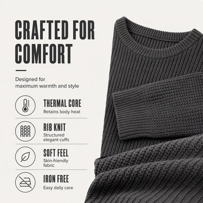 ✨2026 Collection at 50% OFF 🎁JMIERR Men's Crewneck Sweater Soft Casual Sweaters Classic Long Sleeve Pullover Sweaters with Ribbing Edge