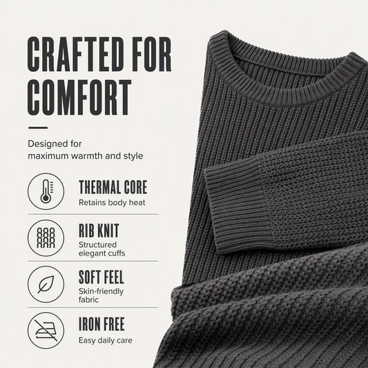 ✨2026 Collection at 50% OFF & FREE SHIPPING🎁JMIERR Men's Crewneck Sweater Soft Casual Sweaters Classic Long Sleeve Pullover Sweaters with Ribbing Edge