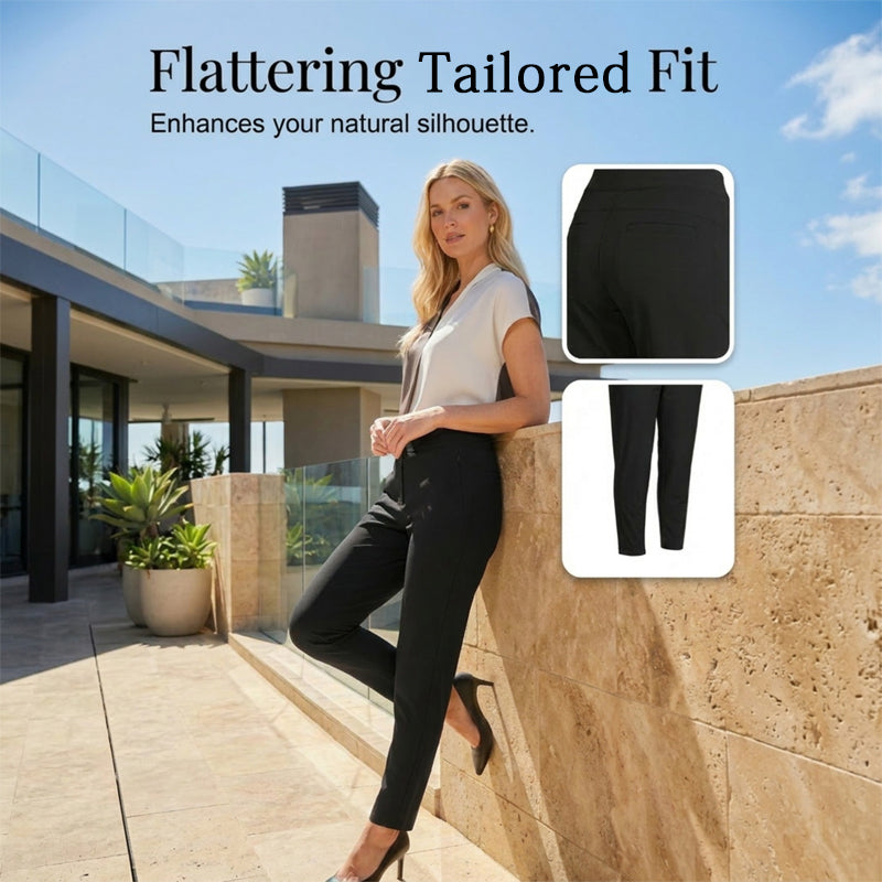 ⏳2026 Hot Sale 50% OFF🌞Women’s Fitted High-Waisted Zip-Pocket Trousers - 👖Lightweight, Breathable, Soft 26"/27" Ankle Pants with Zipper Pockets
