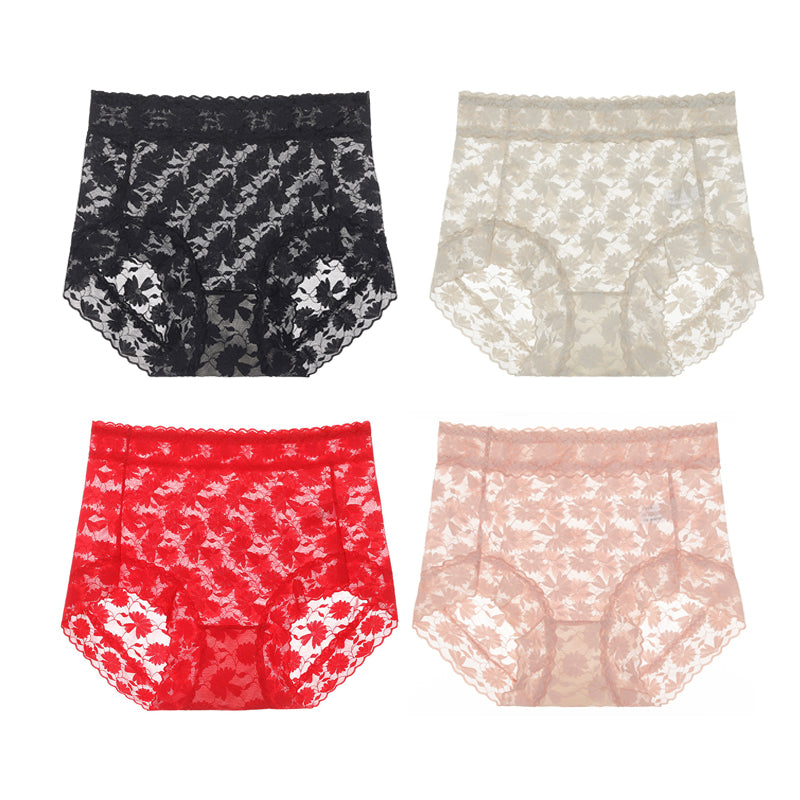 🔥Summer Hot Sale🔥Pay 1 Get 4packs🌷Sexy Seamless Thin Lace Silk Care Panties