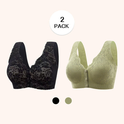 💖Buy 1 Get 1 For Free-2 Pcs💖ZERO FEEL Lace Full Coverage Front Closure Bra