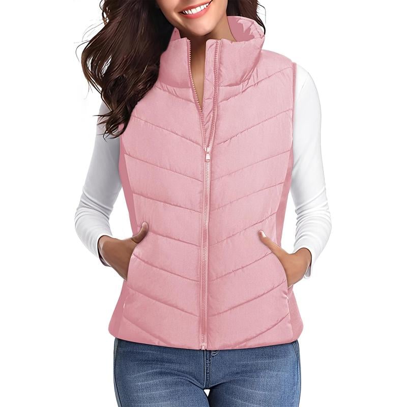 💖HOT SALE 50% OFF✨️Womens Sleeveless Zip Up Puffer Vest💗-Cozy Without Bulk