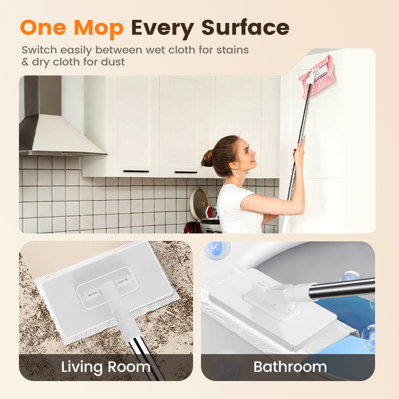 💦Last Day Sales 50% OFF🧹Disposable Dust Mop with 4 Reusable Cloths
