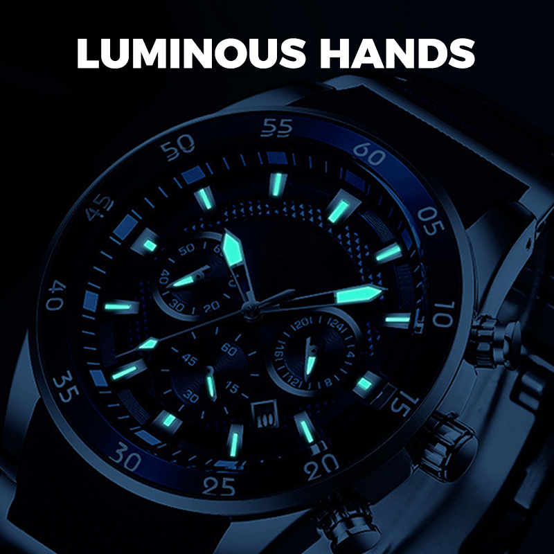 ⌚50% OFF NOW! ✨ Men's Waterproof Multifunctional Quartz Watch – Chronograph Design, Luminous Hands & Stainless Steel 🌊