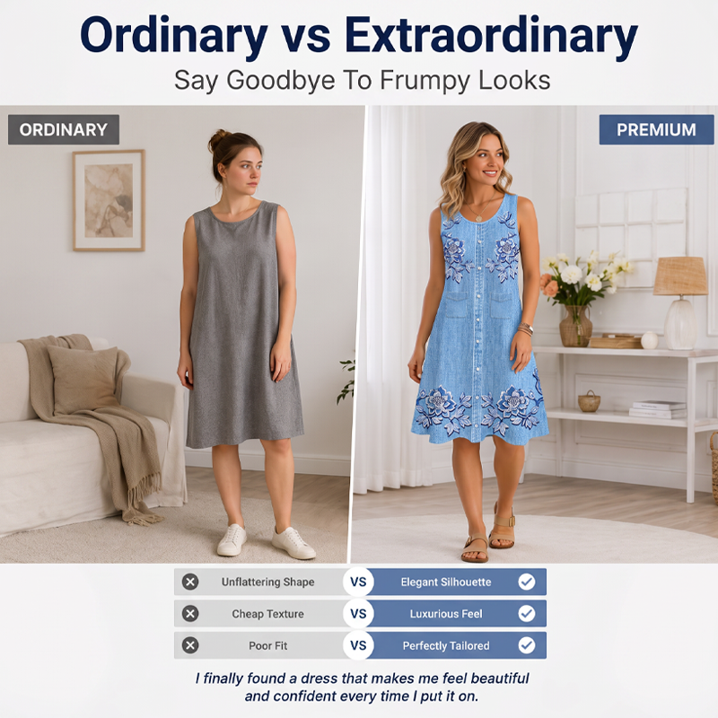 ⌛Limited-Time Offer-Women's Sleeveless Floral Button Down Dress