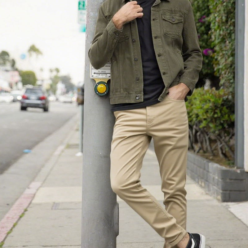 🖤 LAST DAY: 50% OFF! 🖤 Men’s Casual Slim-Fit Solid Color Pants+Belt ❄️