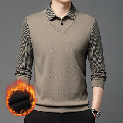 🎁 Hot Sale 49% OFF 🔥Striped Lapel Fake Two-Piece Shirt