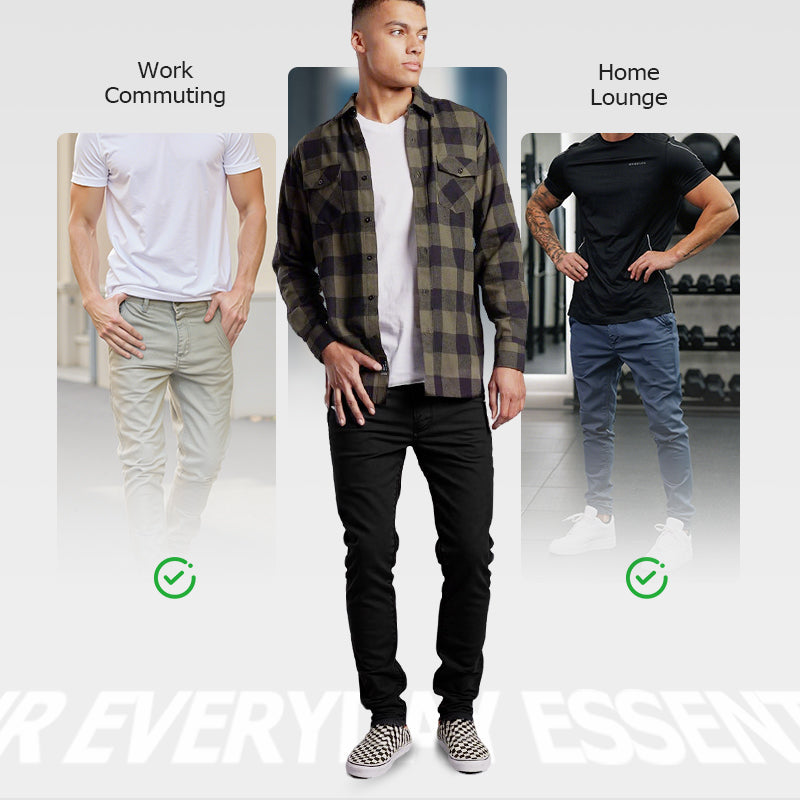 🖤 LAST DAY: 50% OFF! 🖤 Men’s Casual Slim-Fit Solid Color Pants+Belt ❄️