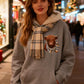 🎅 HOLIDAY HAUL SALE🦬Cute Highland Cow Cozy Fleece-Lined Hooded Sweatshirt🎁