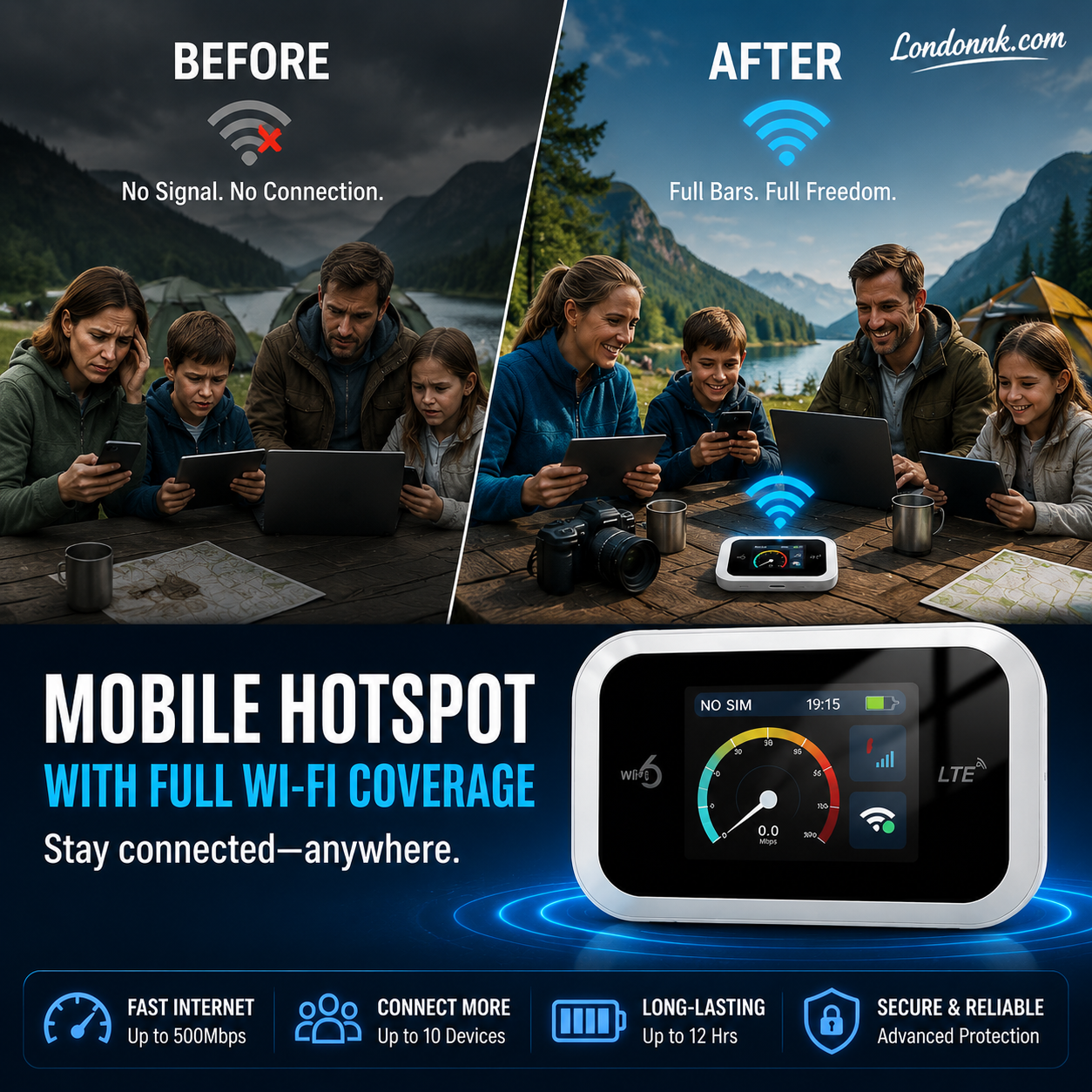 2026 HOT SALE50K+ SOLD! 50% OFF! Mobile Hotspot – Portable WiFi, full coverage anywhere. No contract, no setup. Stay connected on the go!