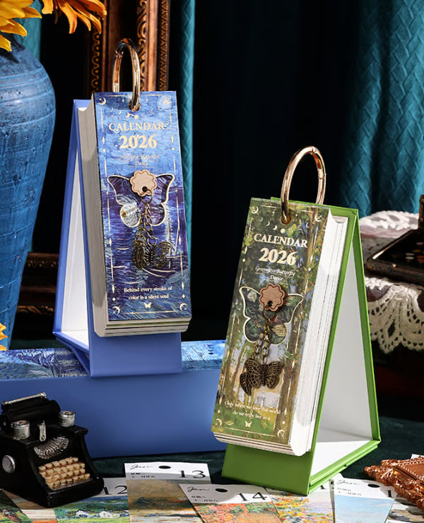 🎨 2026 Vintage European Style Oil Painting Flip Calendar