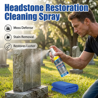 ⏰🎁Headstone Cleaning & Restoration Spray – Remove Stains Instantly
