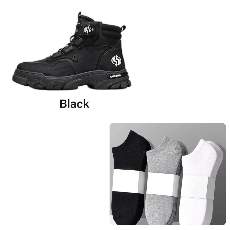 ⏰Men's outdoor swivel buckle work shoes（Waterproof, Anti-slip,Comfortable and Breathable）