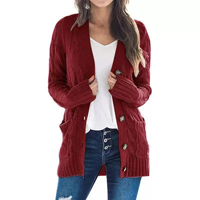 Women's Autumn Midi-Length Knit Sweater