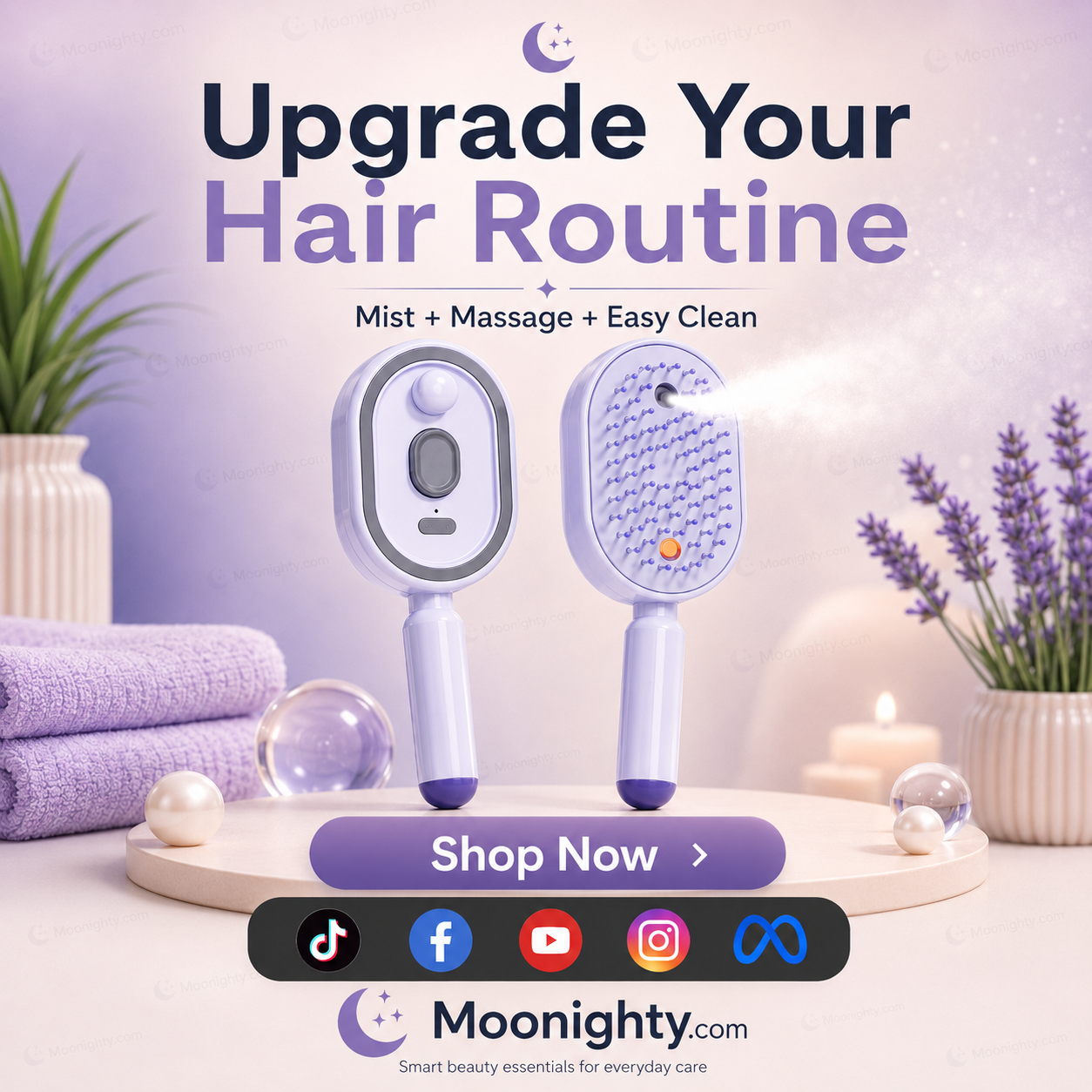 💧 Electric Spray & Massage Hairbrush – soothing scalp massage, fine mist spray & smooth hair care, detangling, nourishment & relaxation ✨