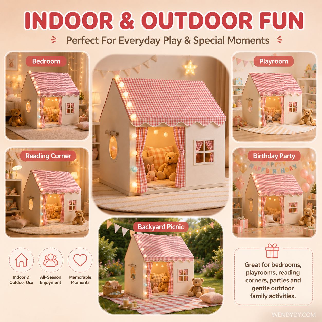 🏰 50% OFF NOW! ⏰ Children's Play Tent Castle – Spacious & easy to set up – Breathable fabric, perfect for indoor or outdoor fun – encourages imaginative play ✨🧸