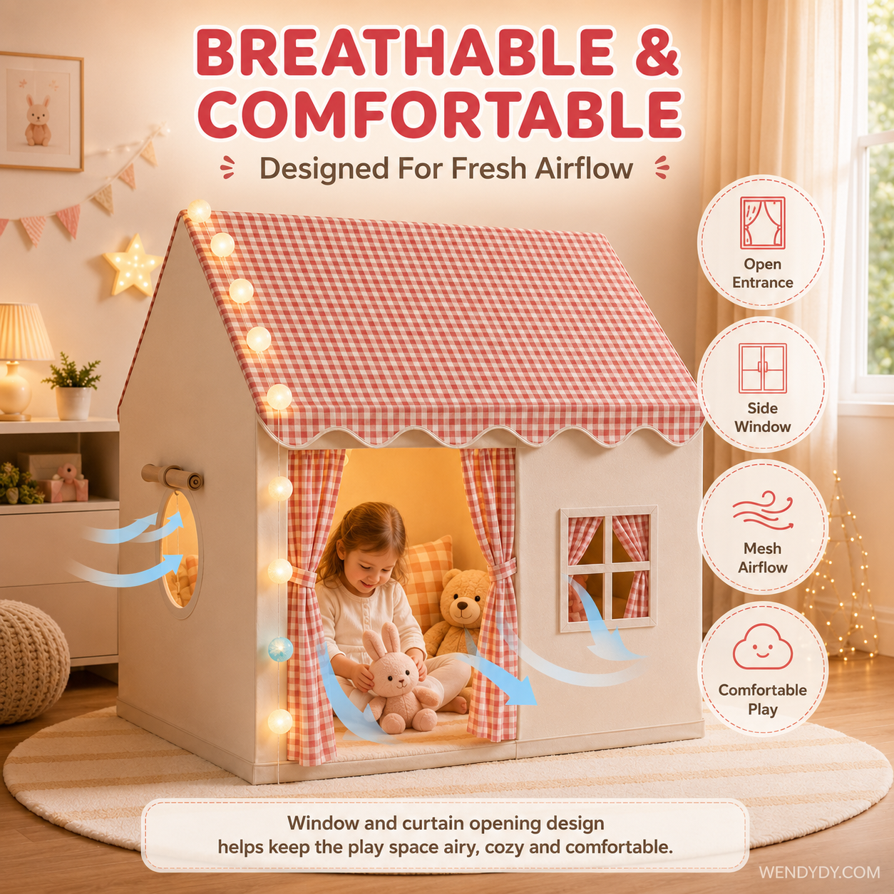 🏰 50% OFF NOW! ⏰ Children's Play Tent Castle – Spacious & easy to set up – Breathable fabric, perfect for indoor or outdoor fun – encourages imaginative play ✨🧸