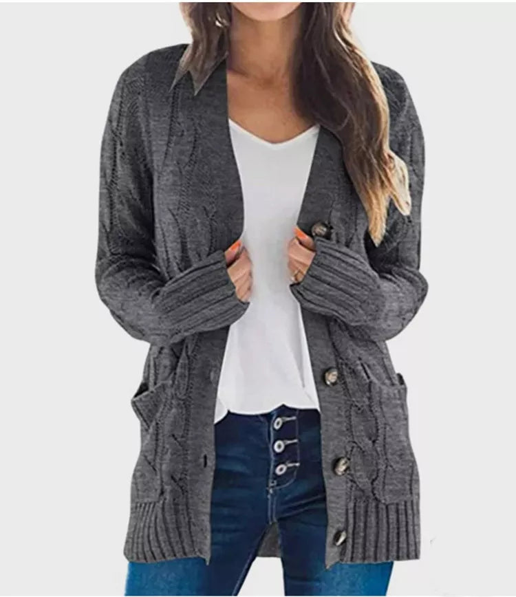 Women's Autumn Midi-Length Knit Sweater
