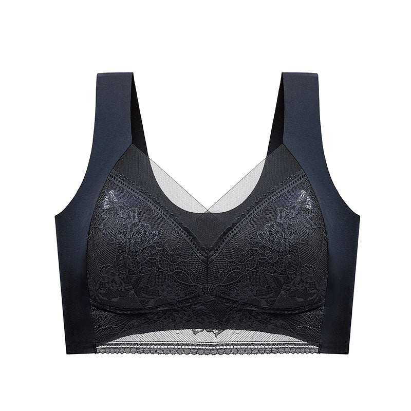 🎁Buy 2 get 1 Free💕WIRELESS COMFORT LACE SILK PUSH UP BRA