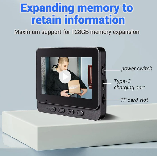 50% OFF NOW ! 🔥Wireless doorbell camera: 1080P, 170° angle, 4.3-inch screen, IPX65 outdoor waterproof, night vision