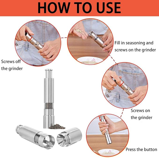 ⚡【Professional Grade】 Salt, Pepper & Spice Grinder⚡| Refillable Glass Chambers (Buy 2 Get 1 FREE)