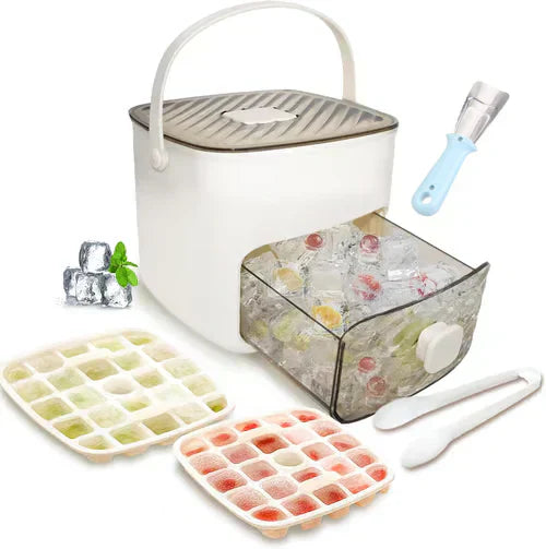 🥳2026 HOT SALE🥳💞50K+ SOLD!💥🥤🧊 50% OFF! Ice Cube Maker with Storage – 48 cubes at once, leak‑proof lid. Stackable, saves space. Includes ice scoop & tong. A summer essential. 🏖️✅