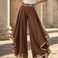 ⏳Limited-time 50% off⏰Elegant Flowy Wide-Leg Pants with Gold Trim👖