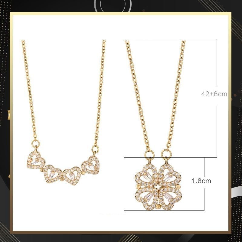 💙 Last Day Promotion 50% Off💙Four Leaf Heart Shape Necklace