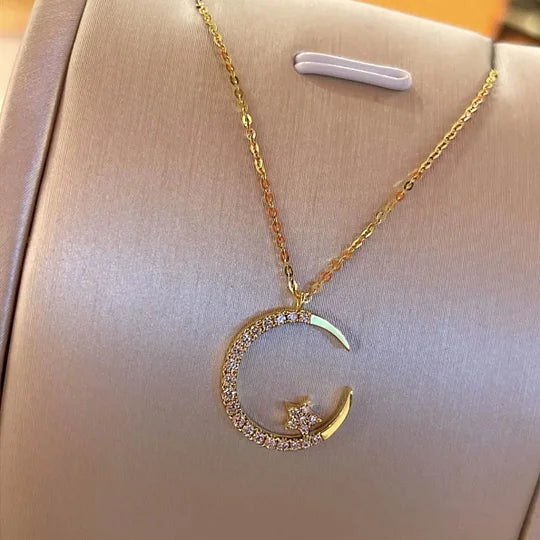 🔥Gift For Women💕Bright Night: Moon Star Necklace🌙✨