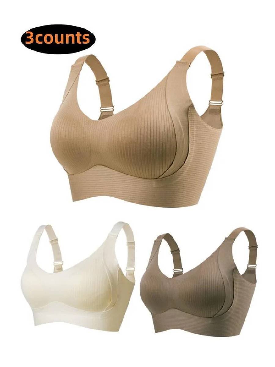 🎁Last Day Buy 1 Get 3 Packs🔥💕Women's Ribbed Push Up Adjustable Wireless Bra