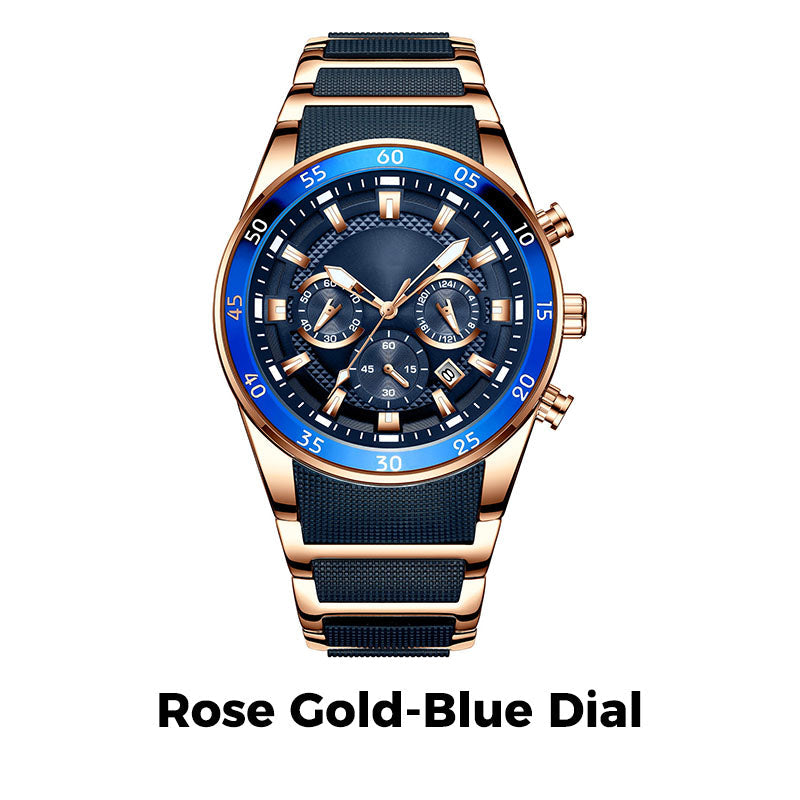 ⌚50% OFF NOW! ✨ Men's Waterproof Multifunctional Quartz Watch – Chronograph Design, Luminous Hands & Stainless Steel 🌊