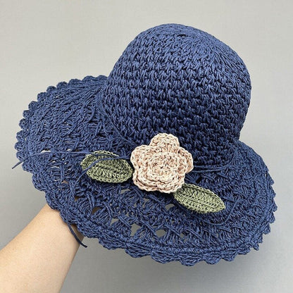 👒Buy 1 Get 1 Free-2Pcs🌸Elegant Crochet Straw Hat with Ruffle Detail