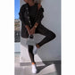 Hooded Cardigan, Vest, leggings ,Three-piece Set