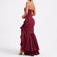 Sexy Strapless Irregular Hem Temperament Dress for Women💃