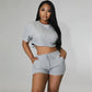 🌈Buy 2 get 10% off & Free Shipping🌸Women's 2 Piece Outfits, Round Neck Top & Drawstring Shorts